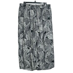 JONES & CO Tropical Wide Leg Cropped‎ Palazzo Pants Size 1X Resortwear Travel